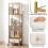 Costway 4-Tier Rotating Bookshelf on Wheels 360 Spinning Corner Shelf Tower 8