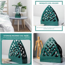Houder voor muggenwerende haspel - Retro ijzer - Groen - Roestvrij - Scandinavische decoratie - 14x4,5x15cm