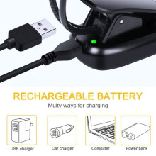 Wiederaufladbare USB-Lese- und Augenlampe mit 14 LEDs und flexiblem Clip in B-CWU