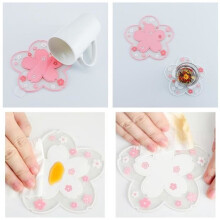 Coasters - Cherry Blossoms - Silicone - Non-slip - 11.5 cm - 4 pieces
