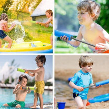 6-delige waterpistoolset voor kinderen, 33 cm kleurrijk schuimrubberen waterpistool, waterstraalpistool voor zwembad en buitenspelen