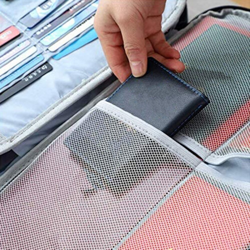 Important File Pocket Holder,Document Organizer Box,Oxford Waterproof Document Storage Bag with Safe Code Lock () 2