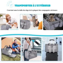 Draagtas voor katten, honden en andere dieren met verstelbare schouderriem, ademend en opvouwbaar - 45*30*30 cm