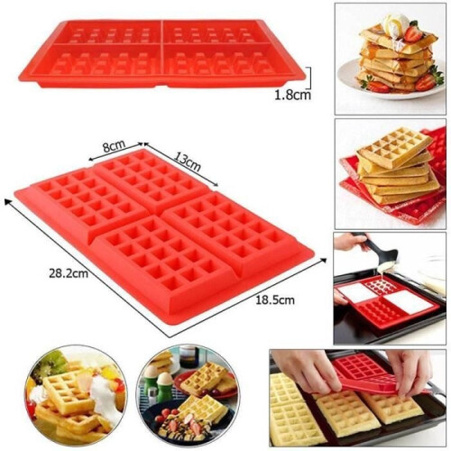 Waffelform, Crêpe-Backwerkzeug, Silikon Nr. 2, Rot 1