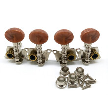 2R2L Metal Ukulele Locking String Tuner Gitarrenstimm-Maschinenkopf mit Braunen Kopfstiften für Ukulelen-Gitarrenpart