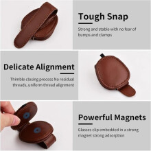 Brillenhouder - Niet gespecificeerd - 2 stuks - Hoogwaardig leer - Magnetische bevestiging - Compact en draagbaar