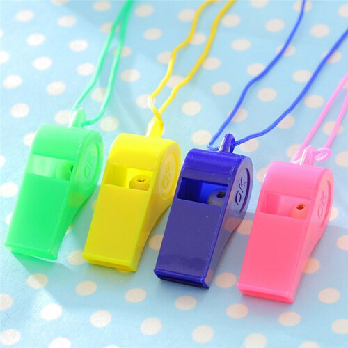 Plastic Whistle Colorful Cheer Referee Whistle with Lanyard (Random Color) 2