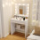 Costway Vanity Desk with Mirror and Lights Modern Dressing Table 3 Lighting Modes 7
