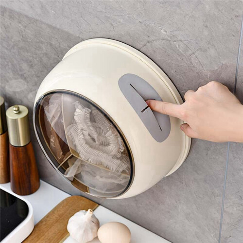 Kitchen Plastic Wrap Storage Box Plastic Bag Holder Wall Mounted Kitchen Grocery Plastic Bag Dispenser Drawer Box 2