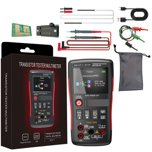 ZOYI ZT-XT1 2-in-1  Digital Multimeter & Transistor Tester, for Voltage Resistance Diode Continuity Testing 1
