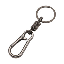 Sturdy Carabiner Key Chain Key Ring Polished Key Chain Spring Key Chain Business Waist Key Chain, Black