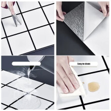 9-Grid Version Peel and Stick Wall Tile Square Waterproof Wall Stickers for Kitchen Bathroom Living Room Wall Decals