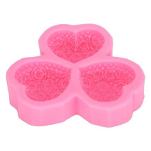 Siliconen zeepvormen, roze siliconen mal, doe-het-zelf zeepvorm, roze bloemen siliconen mal voor het maken van gips
