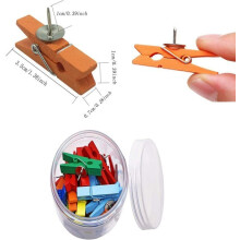 Set van 30 punaises met houten klemmen, duurzame houten punaises, decoratieve punaises, punaises, punaises voor kurkborden