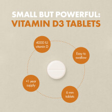 Vitamin D3 4000 IU - 400 High Strength Vitamin D Tablets (1+ Year Supply) - Vegetarian - Immune System Booster - Gluten Free - Vitamin D Supplements