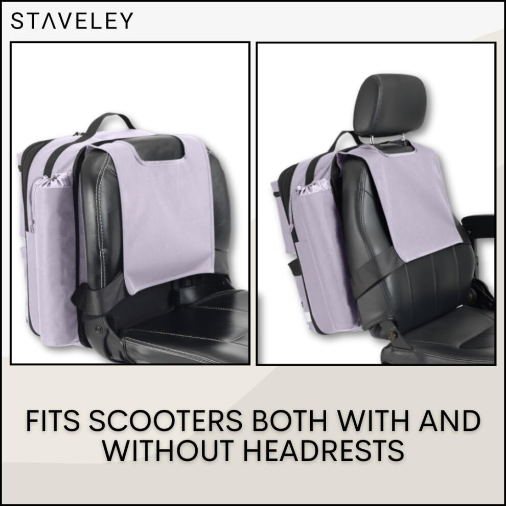 Staveley Xl Expandable Mobility Scooter Bag For Electric Mobility Scooters & Boot Scooters - Back Of Seat Bag (Purple)