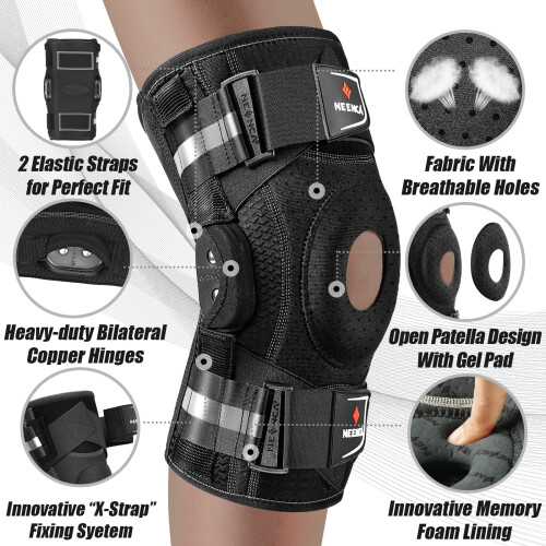 NEENCA Professional Knee Brace for Knee Pain, Adjustable Hinged Knee 1