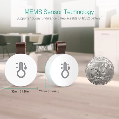 2 stuks Bluetooth binnenthermometer/hygrometer, mini binnenthermometer, thermometer/temperatuursensor