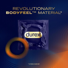 Durex Intensity Condoms, 10s, XL Fit, Better Body Heat Transfer, Latex Free, Ultra Thin Plus, Our Thinnest Condom Yet, Transparent, Moulds to Your Sh