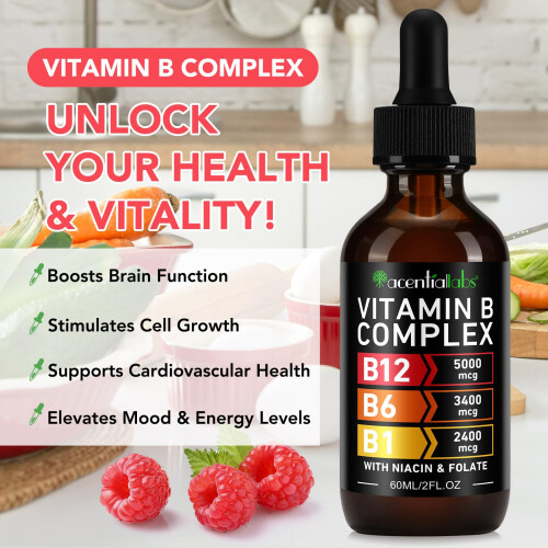 Vitamin B12 Liquid Drops with B6 – Sublingual Methylcobalamin B12 1
