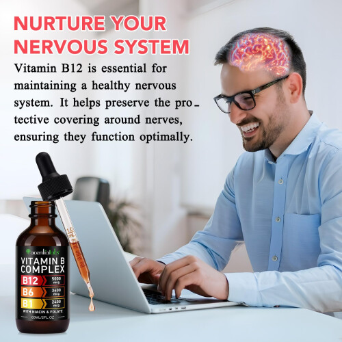 Vitamin B12 Liquid Drops with B6 – Sublingual Methylcobalamin B12 2