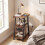 Costway End Table with Charging Station 3-Tier Industrial Side Table Nightstand 5