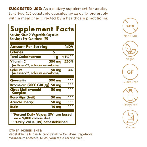 Solgar Solgar Quercetin Complex Vegetable Capsules - Pack of 50 - Supports 1