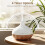 ASAKUKI 300ml Essential Oil Diffuser, Wood Grain Ultrasonic Aromatherapy Diffuser, Quiet Diffuser with 4 Timers, Auto Shut-Off & Colour-Changing LED 5