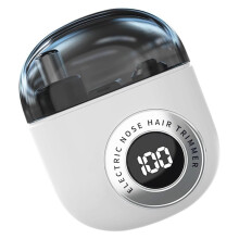 Elektrische Oor- en Neustrimmer met 360 Graden Rotatie, Oplaadbaar, Onderhoudsdisplay, Draagbaar, Neushaartrimmer, Wit