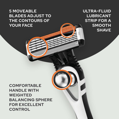BIC BIC Flex5 Razors - 5 Moveable Nano-tech Blades Plus a Precision Blade for Men - 2
