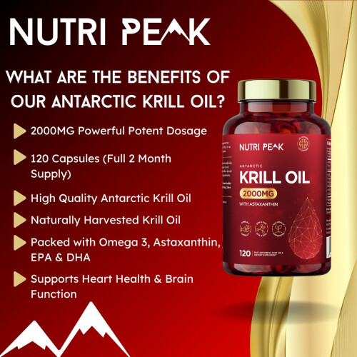 Max Strength Antarctic Krill Oil Softgels | 2000MG | 120 Capsules | 1