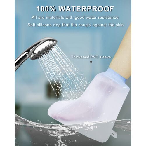 CureSquad Waterproof Cast Cover for Foot, Reusable Elastic Ankle Cast 1