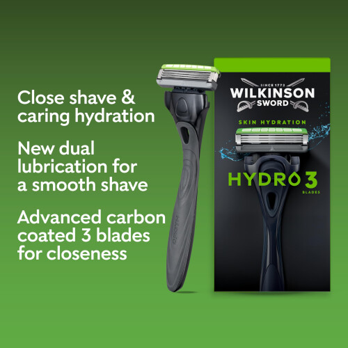 Wilkinson Sword Wilkinson Sword Hydro 3 Razors for Men, Value Pack, Dual Lubrication, 1