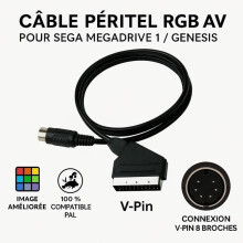 RGB AV SCART-kabel voor Sega Mega Drive 1 PAL - Genesis - Vpin - Straße Game