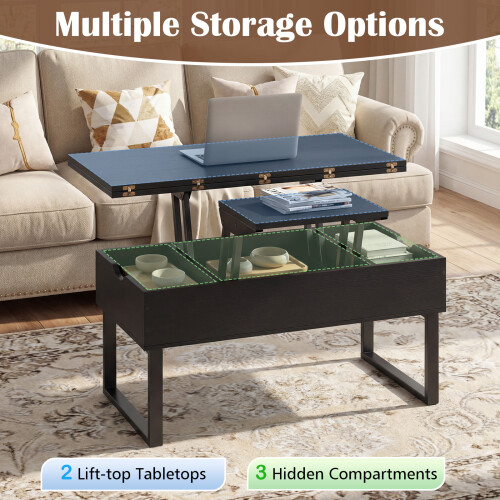 Costway Lift Top Coffee Table Convertible Coffee Table Center Table Cocktail Table 1