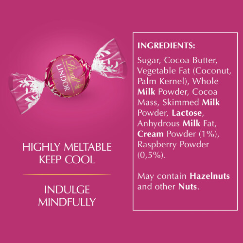 Lindt Lindt Lindor Raspberry and Cream Chocolate Truffles – 200g Box 2