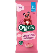 Organix Summer Fruits Rice Cake Clouds, Berry Flavoured Baby Snack, Multipack, 4 x 18 g Bags Per Pack (5 Packs Total)