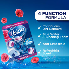 Bloo Self Active Triple Toilet Rim Block and Bowl Cleaner with Flower