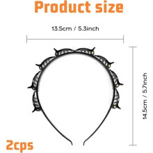 Haarband met clips - YYTECH - Set van 2 - ABS-hars - Zwart en rood - Voor vrouwen