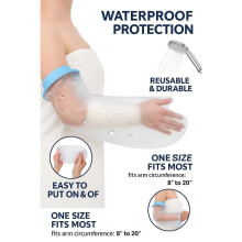 Waterproof Cast Cover Arm Reusable Silicone Adult Plaster Cast Waterproof Cover Arm for Shower Protect Wrist Elbow Wound Bandages Burns & Surgeries C