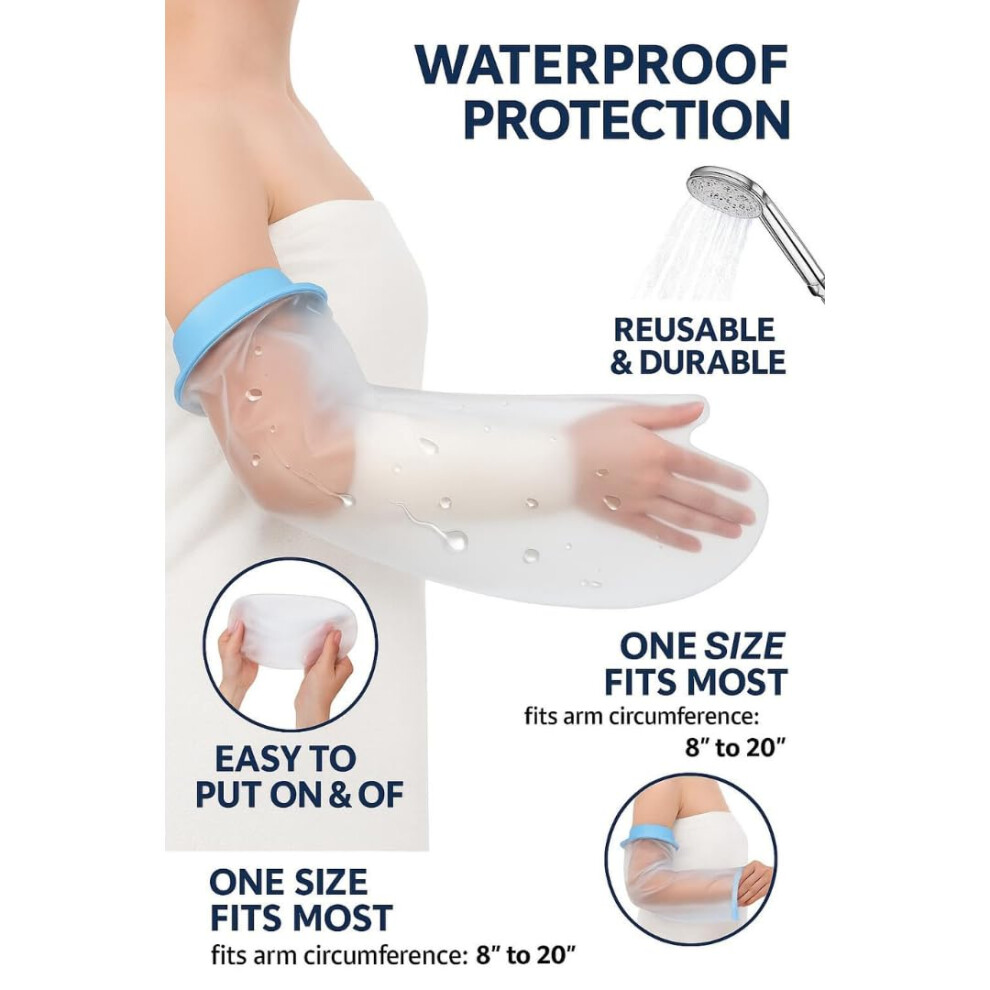 Atan Waterproof Cast Cover Arm Reusable Silicone Adult Plaster Cast Waterproof Cover