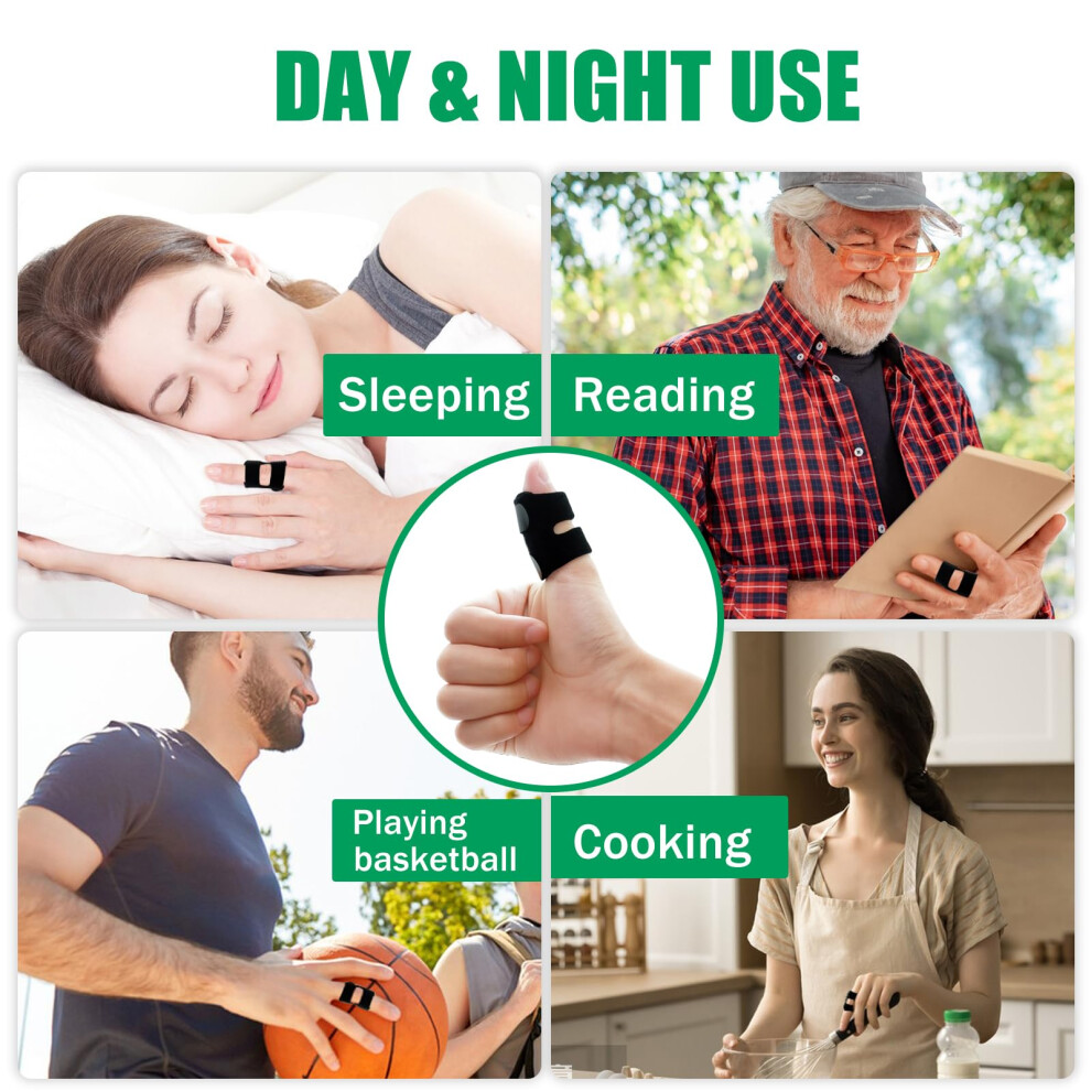 Hasny Finger Splint - 4Pcs Adjustable Thumb Splint Trigger Finger Splint For Arthritis Finger Support Immobilization Straightening Finger Brace Finge