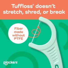 Plackers Micro Mint Dental Flossers, Fresh Mint Flavor, Fold-Out Toothpick, Super Tuffloss, Easy Storage with Sure-Zip Seal, 150 Count