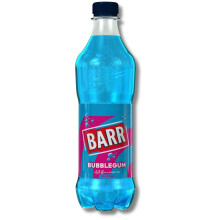 BARR 12 Pack Blue Bubblegum, Zero No Sugar Flavoured Fizzy Drink, Sparkling Fizzy Pop, 12 x 500ml Bottles