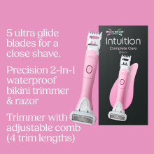 Wilkinson Sword Intuition Complete Care Bikini Trimmer for Women, 2in1 Electric Body Hair Trimmer and Razor Shaver Handle with 1 Blade Refill