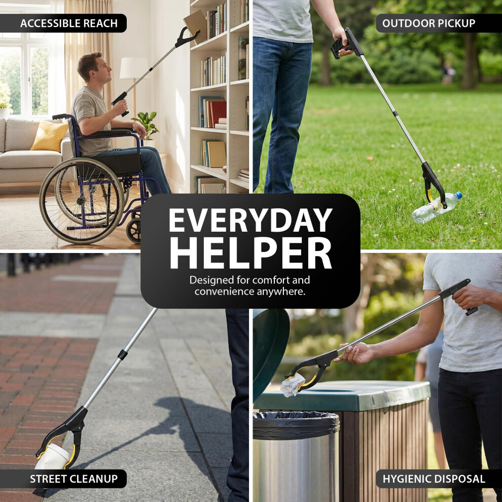 Zeno Litter Picker 75Cm | Grabber Stick | Litter Pickers For Adults | Grabbers For Disabled | Rubbish Picker Grabber | Magnetic Tip | Long Reach | Er