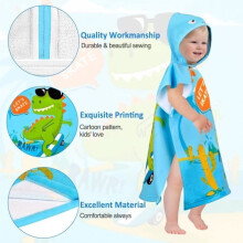 Babybadhanddoek, dinosaurus kinderbadponcho, strandhanddoek, badcape voor meisjes, voor baby's van 2-6 jaar