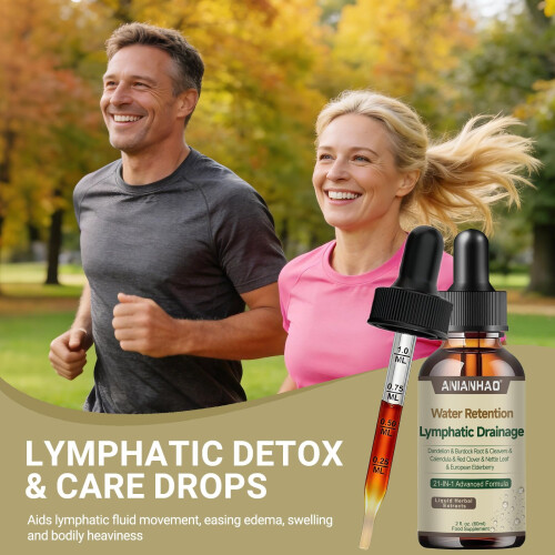 Lymphatic Drainage Drops, Water Detox, Water Balance Support, 2