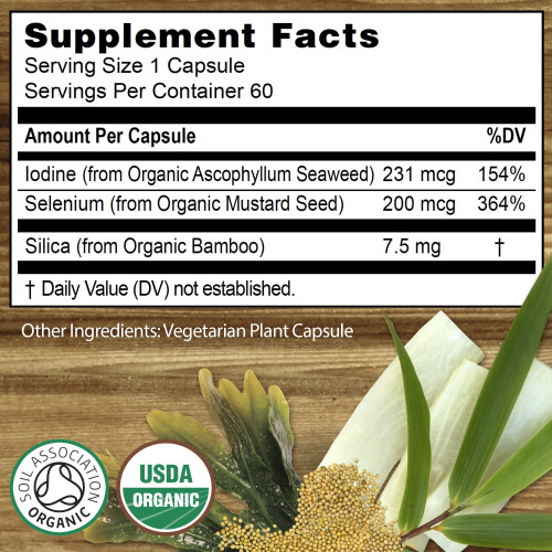 Organic Selenium 200mcg Plus Iodine and Silica - Selenium contributes to Normal 1