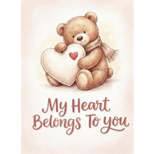 Birthday Gift for Her – Teddy Bear with Love Heart Romantic Greeting Card and Red Heart Chocolate Gifts with Lip-Shaped Sweets – Gift for Wife Gir